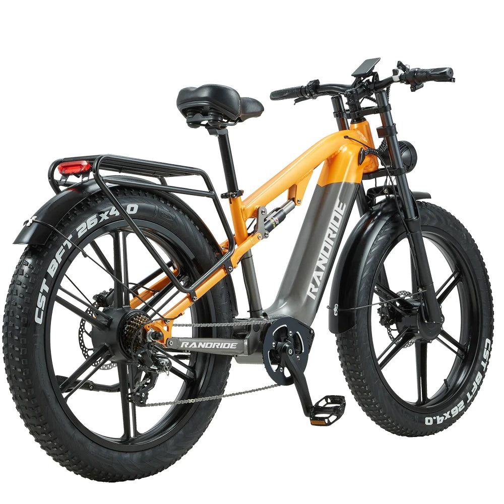 Bicicleta eléctrica de montaña para adultos RANDRIDE YX80M-2, potentes motores duales, batería de litio de largo alcance de 48V 20AH, cuadro de aleación de aluminio, ebike con neumáticos gruesos de 26*4.0, bicicleta eléctrica todoterreno