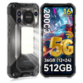 OUKITEL WP61, teléfono inteligente resistente 5G con Android, 16 GB de RAM, 36 GB de almacenamiento (12+24) + 512 GB, batería de 20000 mAh, carga rápida de 45 W, cámara de 108 MP, pantalla de 6,78 pulgadas, NFC, 120 Hz, p