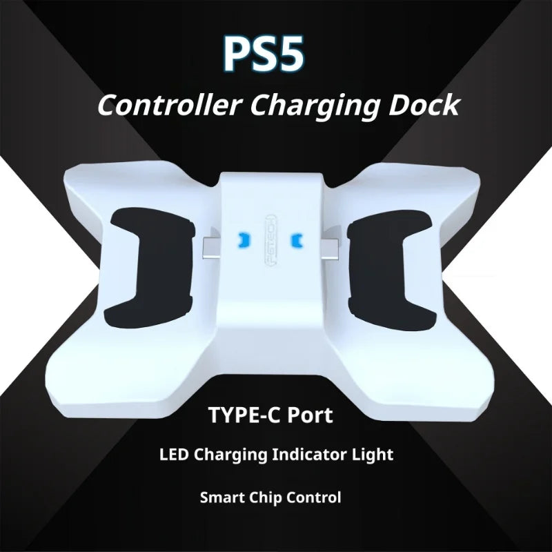Base de carga doble para mando DualSense de PS5, indicador LED de estado de carga, estación de carga rápida para accesorios de PS5