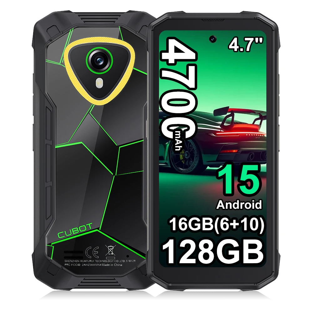 [Envío desde Francia] Cubot KingKong Mini 4 Smartphone resistente Android 15 de 4,7 pulgadas 4700mAh 16(6+10)GB+128GB NFC con luz para camping