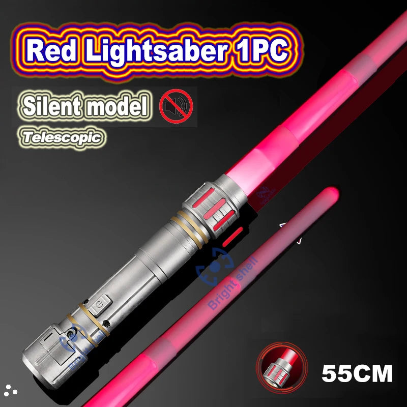 Sable de luz de 80 cm, juguete de espada láser RGB, sable de luz con 7 colores intercambiables, juguete telescópico Force FX FOC con efectos de sonido, espada Jedi para niños, regalo para niños