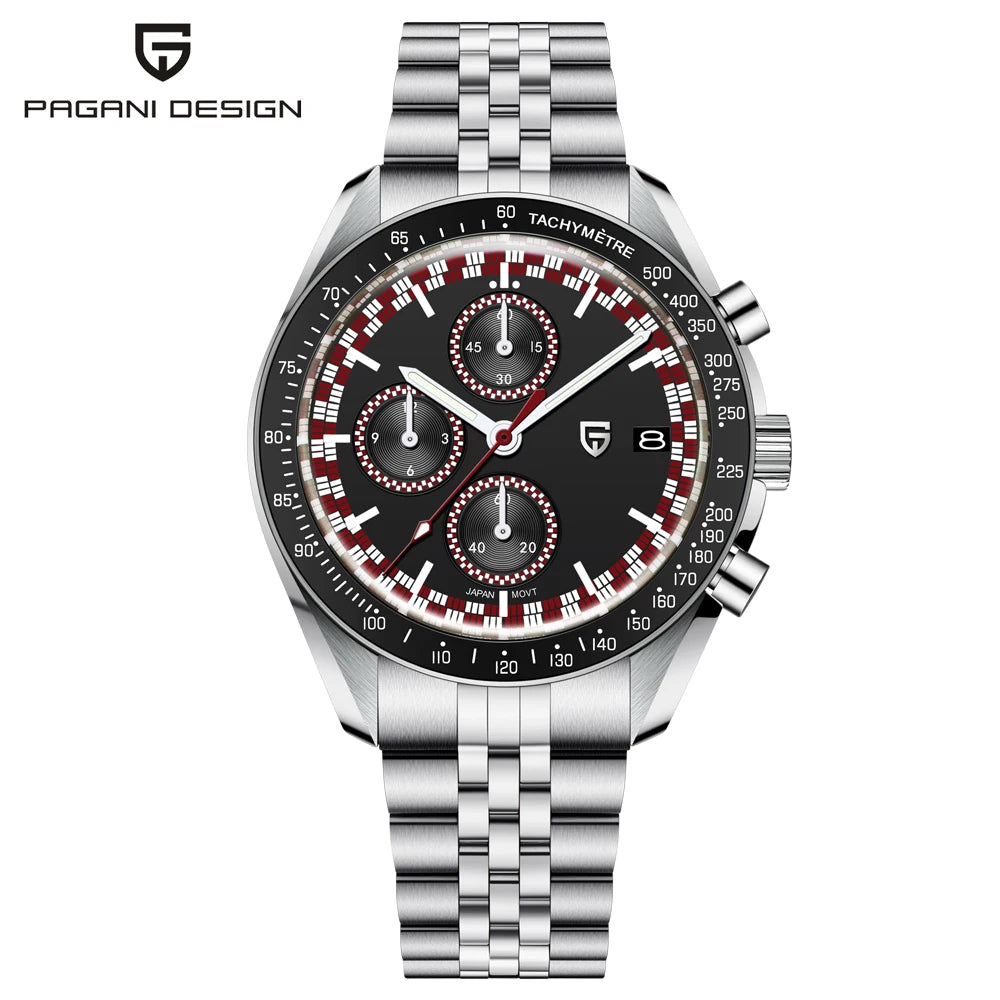 Relojes para hombre PAGANI DESIGN Moon 2026, cronógrafo de velocidad de lujo, reloj de cuarzo para hombre, cristal de zafiro AR, reloj impermeable, regalo