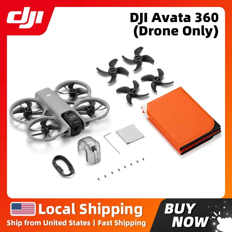 Kit del dron DJI Avata 360 con dron, batería, hélices y piezas accesorias