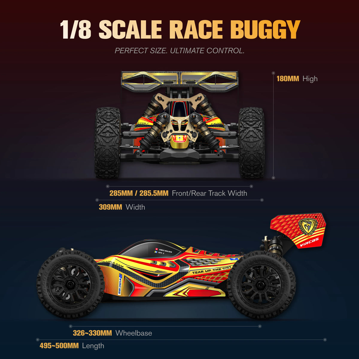 Buggy todoterreno RC 1/8 Dsk, eléctrico sin escobillas, de alta velocidad, con control remoto, diseño de escamas de dragón, para adultos entusiastas de los pasatiempos.