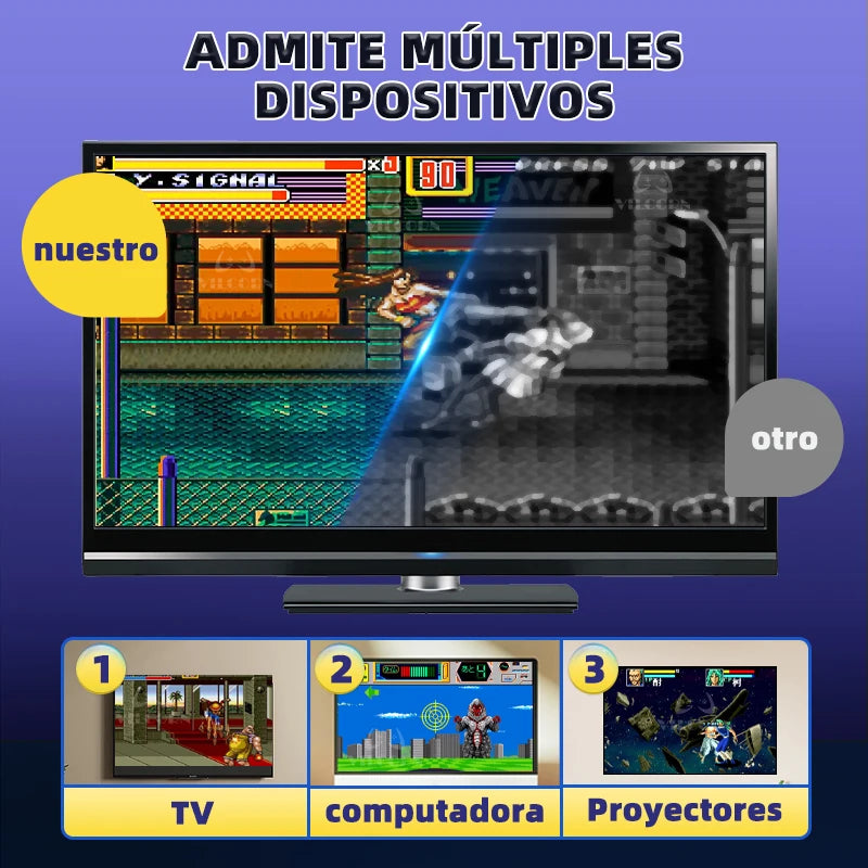 Consola de Videojuegos Retro de 16 Bits con Salida HD, Plug&Play para Mega Drive, con 2 Controles Inalámbricos SG800, Función de Guardado y Carga para Monitor