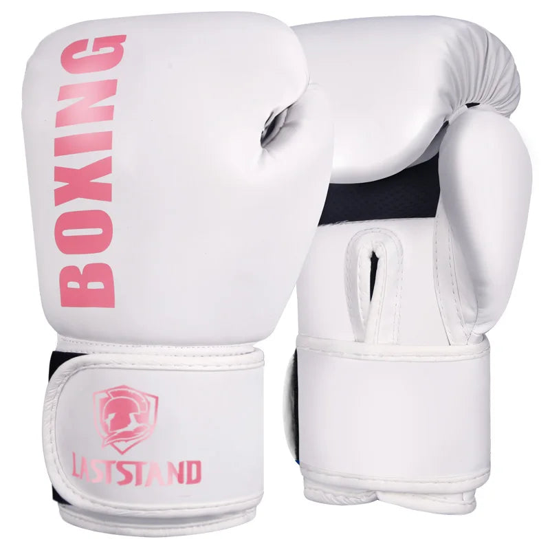 Guantes De Boxeo De cuero PU para hombres, mujeres y niños, 6, 10, 12oz, Muay Thai, Sanda, lucha libre, MMA, Kick Boxing, entrenamiento