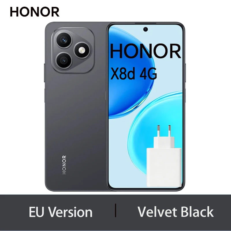 Smartphone HONOR X8d versión UE Snapdragon 6s 4G Gen 2 pantalla AMOLED de 6,77", batería de 7000 mAh, carga superrápida de 45 W, cámara principal de alta definición de 108 MP, IP65