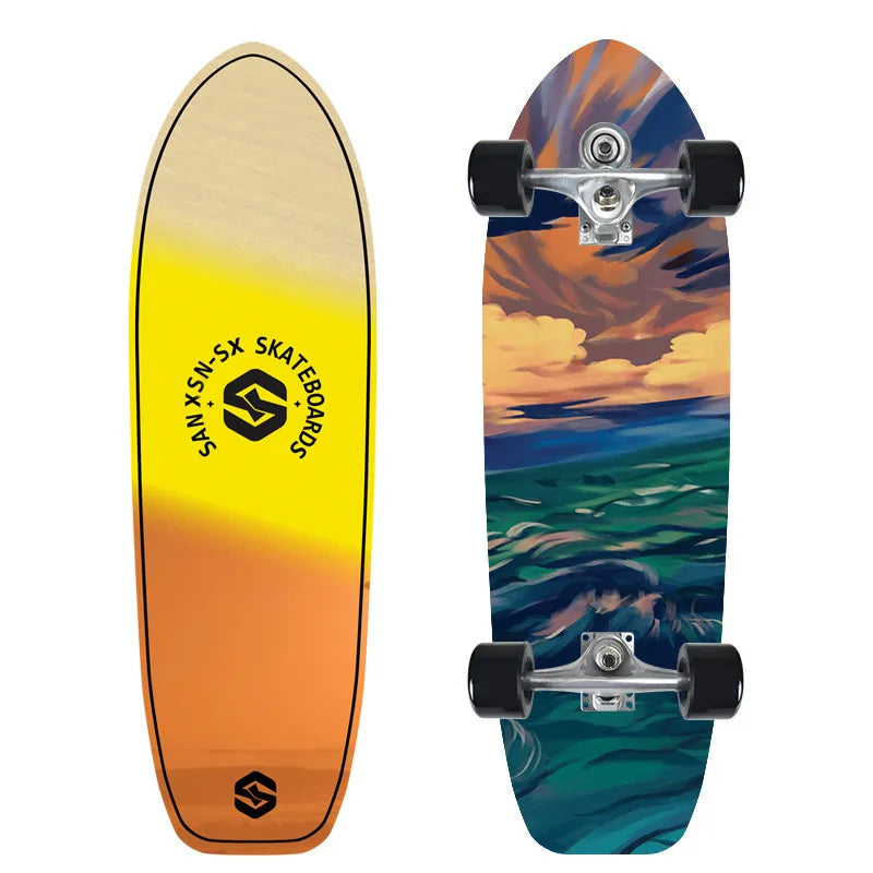 Monopatín de surf individual CX7 de arce para carving, cruiser, longboard, para pumping, deportivo y genial