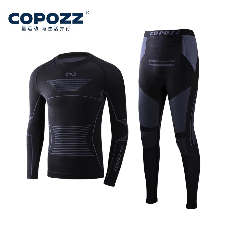 COPOZZ-Conjuntos de ropa interior térmica de esquí para hombre y mujer, chándal deportivo de secado rápido, ejercicio físico, camisas ajustadas, chaquetas, trajes deportivos
