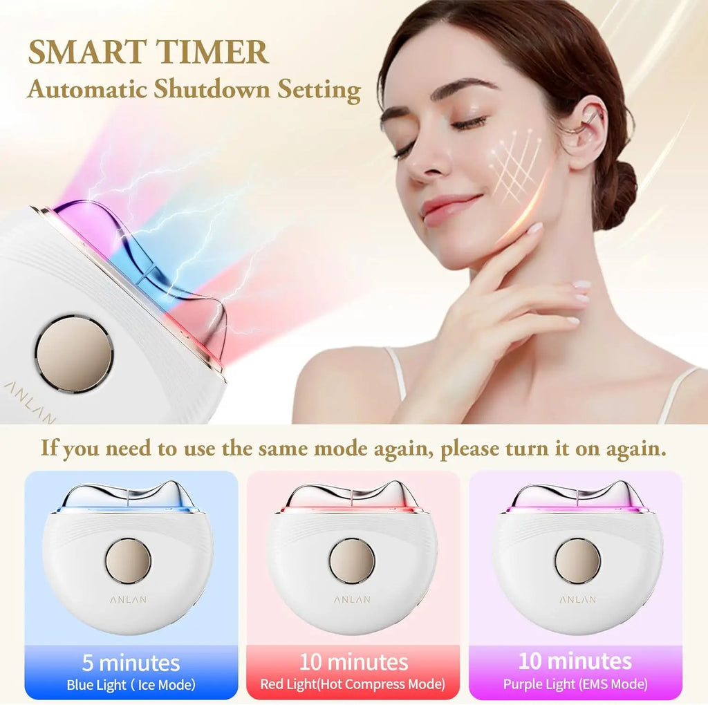 ANLAN Masajeador Guasha Eléctrico Lifting Facial EMS Antienvejecimiento Elimina Edema Reafirma la Piel Raspado Térmico Dispositivo de Belleza para el Cuidado de la Piel