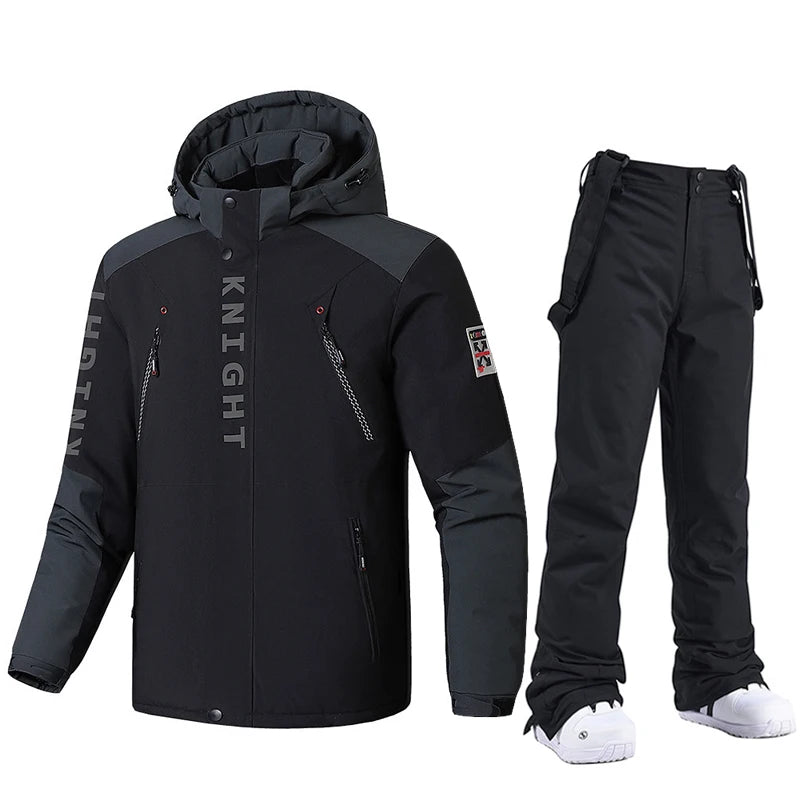 Ovearalls-chaqueta y pantalones de esquí para hombre, traje de esquí cálido a prueba de viento, pantalones de abrigo de nieve para Snowboard, deportes al aire libre, Camping, marca de invierno