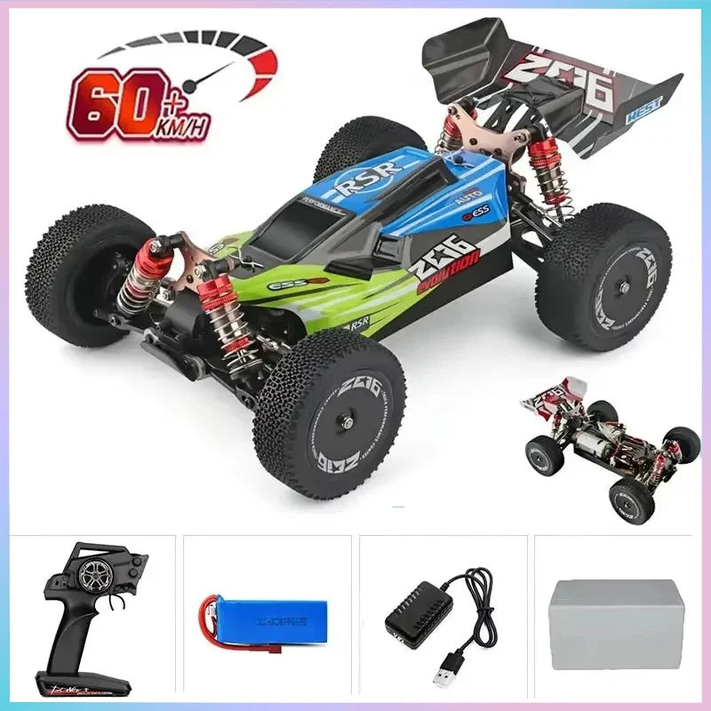 WLtoys 144010 144001 Coche RC 75KM/H 2.4G sin escobillas 4WD eléctrico de alta velocidad para todoterreno, juguete de control remoto para carreras de niños