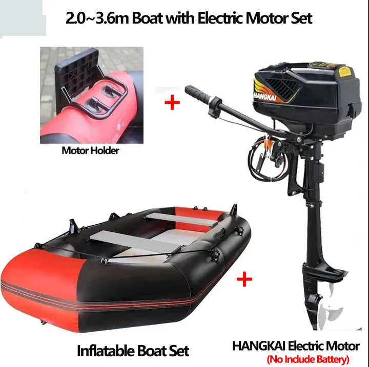 Bote de Pesca Inflable de PVC Multitamaño con Motor, para una Persona, 0.7mm de Grosor, Resistente al Desgaste, Kayak, Canoa