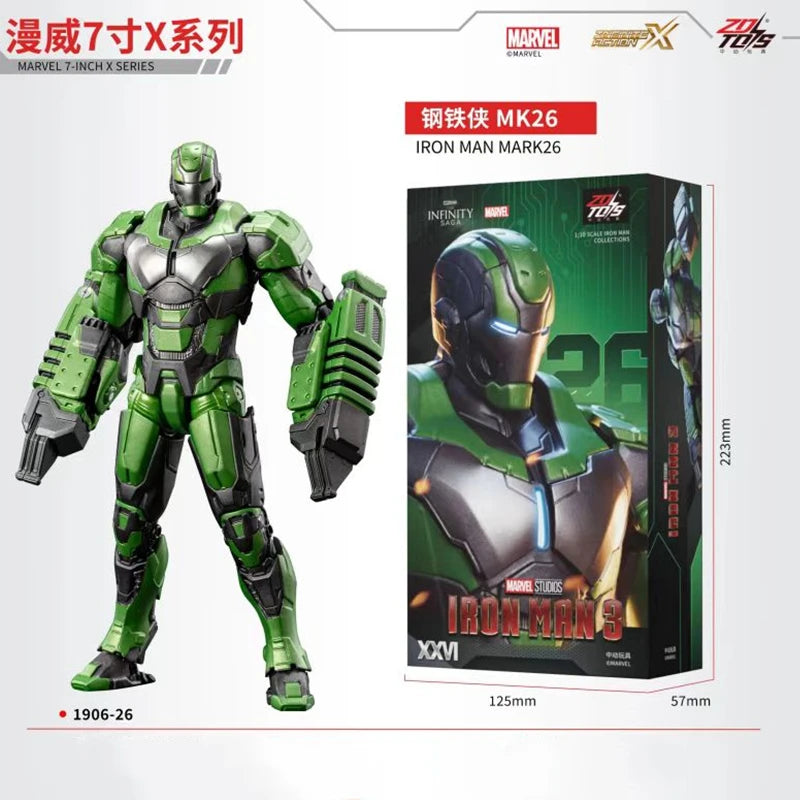 ZD Toys Iron Man figura de acción Mark 35 pargo rojo Iron Man MK 24 MK 22 MK 47 Tony Stark Ironman figura acción coleccionar juguete para regalo