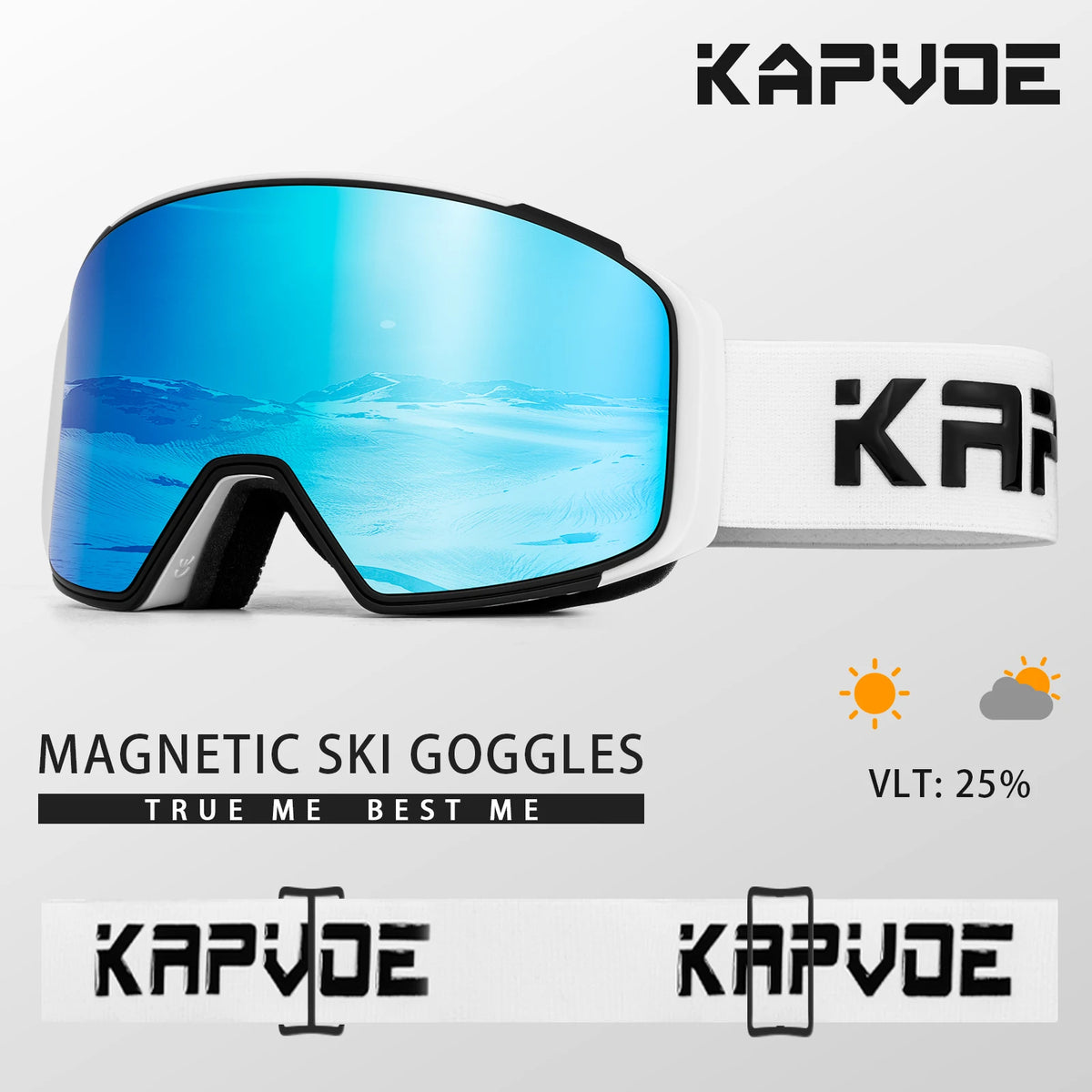 KAPVOE lente de atracción magnética deportes al aire libre gafas de esquí fotocromáticas protección esquí Snowboard correa antideslizante gafas de nieve