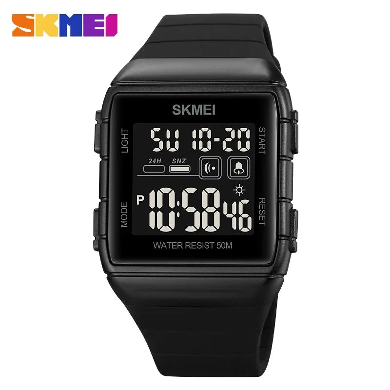 Reloj digital militar para hombre SKMEI 1960, deportivo, con calendario, cuenta regresiva, resistente al agua, a prueba de golpes, reloj de pulsera para hombre 1560