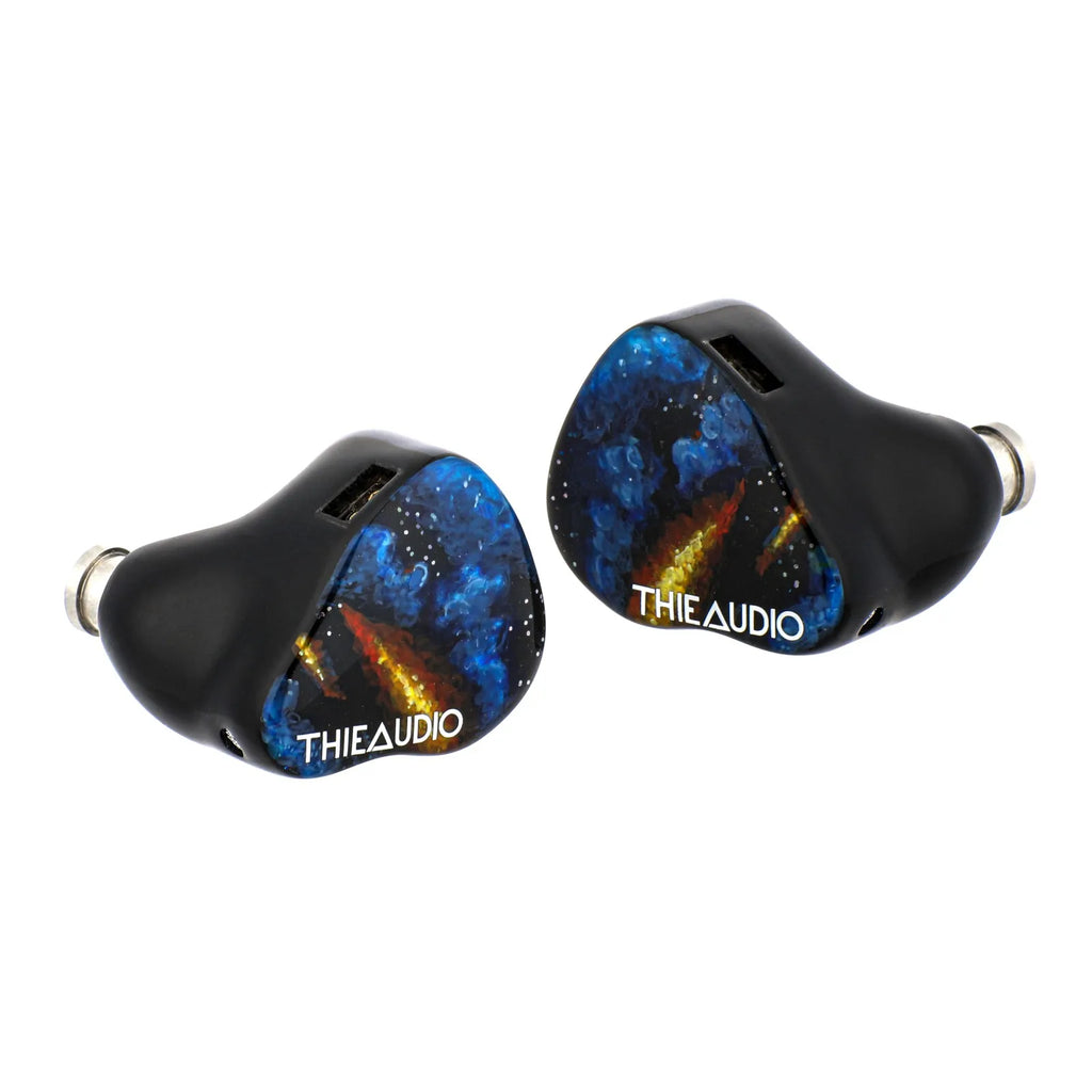 Auriculares intraurales THIEAUDIO con carcasa azul moteada y negra