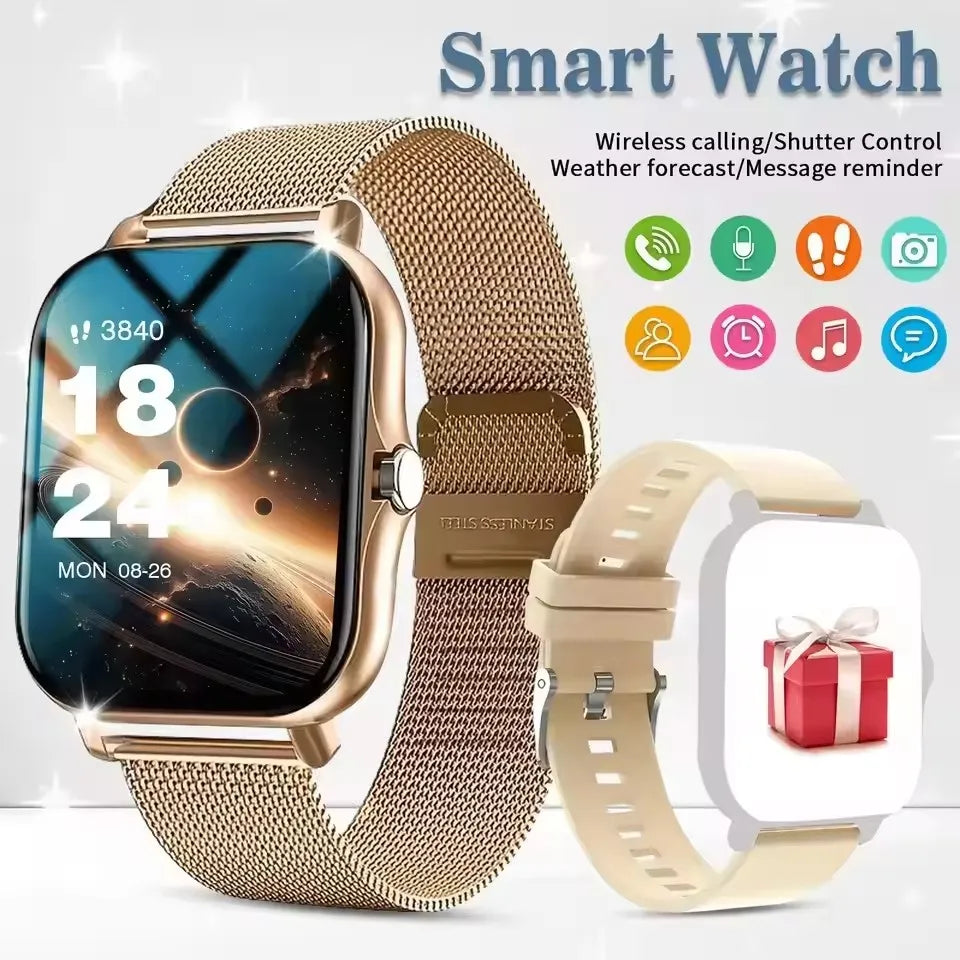 Reloj inteligente 2026, llamadas Bluetooth, rastreador de ejercicios, monitor de frecuencia cardíaca y registro de sueño, reloj deportivo para exteriores para Android/iOS, hombres y mujeres HT30