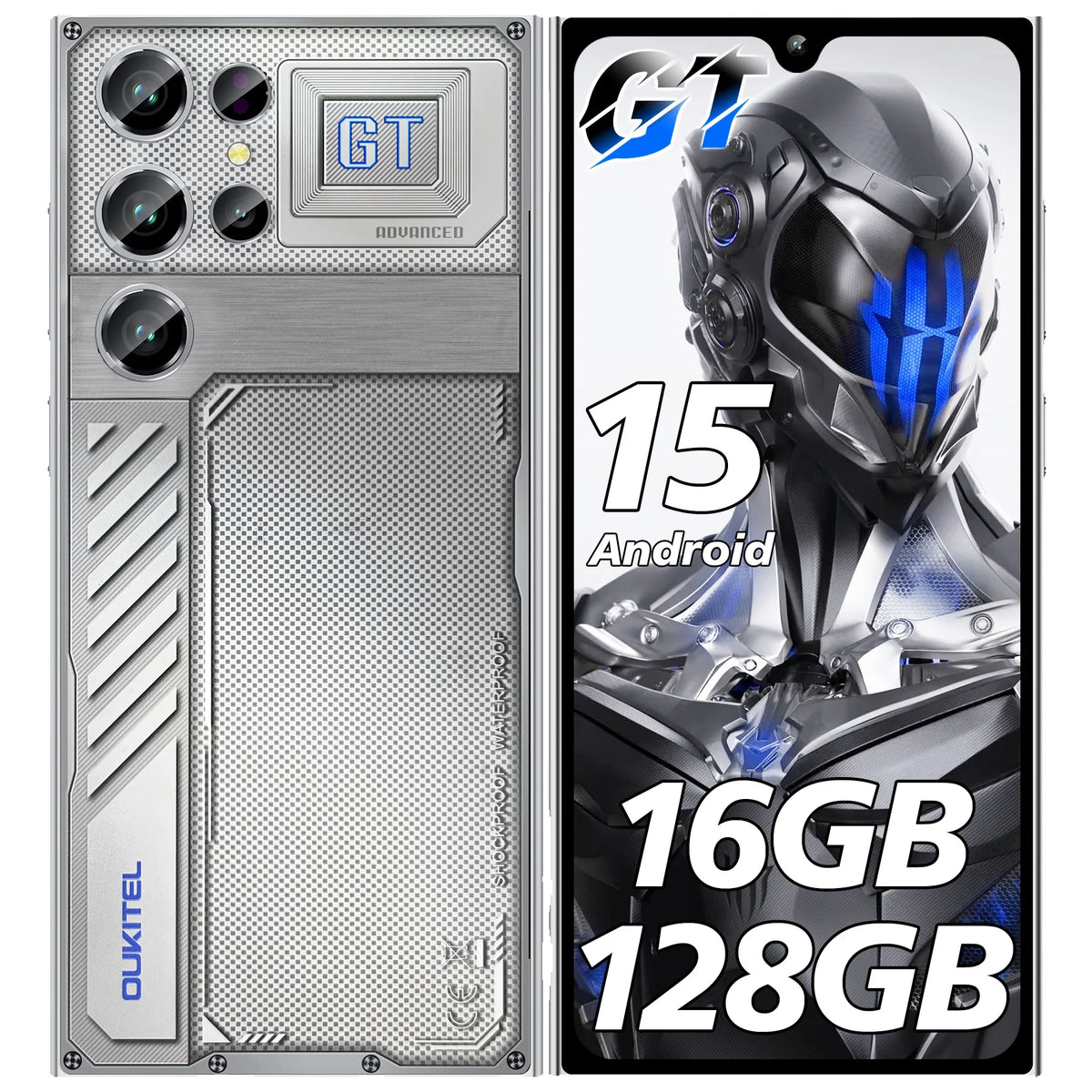Teléfono móvil OUKITEL C61 GT, desbloqueado, con pantalla de 6,88 pulgadas, batería de 5150 mAh, 16 GB + 128 GB/TF 1 TB, cámara de 13 MP, 4G.