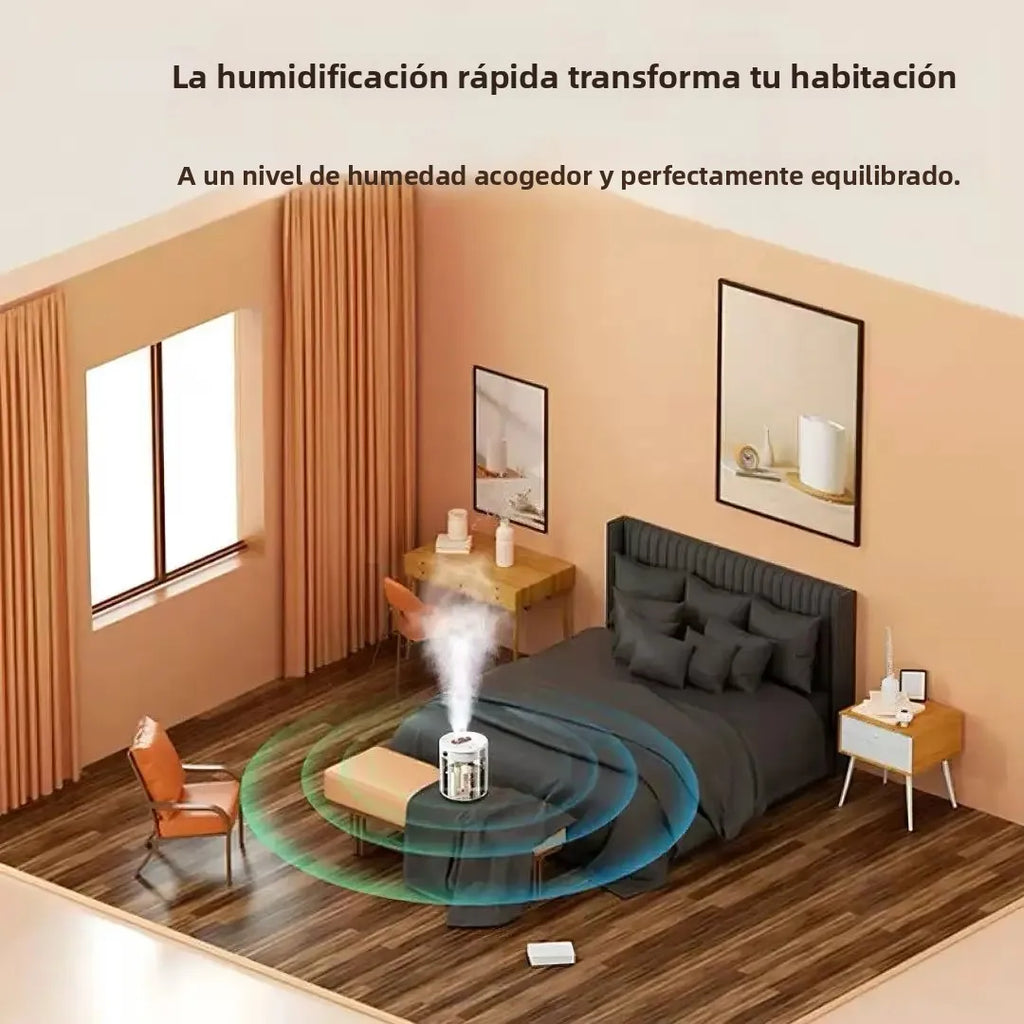 Humidificador de triple pulverización, silencioso, gran volumen de niebla, gran capacidad para dormitorio, sala de estar, oficina, hogar, seguro para mujeres embarazadas y bebés