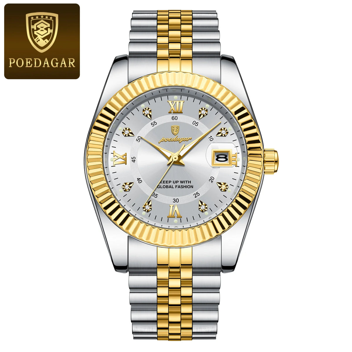 Reloj de lujo para hombre POEDAGAR, resistente al agua, acero inoxidable, luminoso, reloj de pulsera militar, cronógrafo de cuarzo para negocios