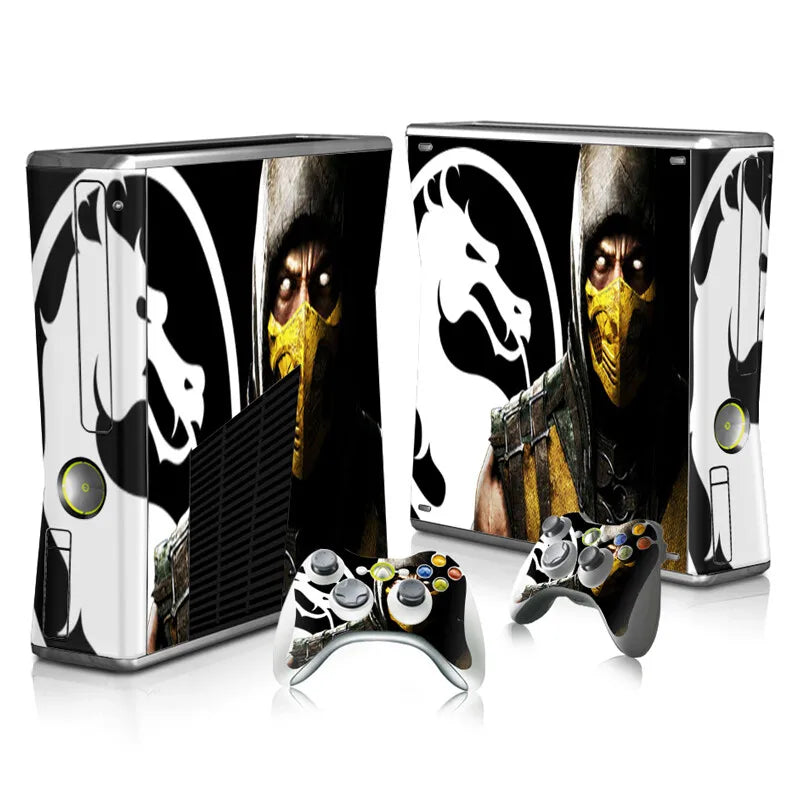 Vinilo Adhesivo Personalizado para Consola Xbox 360 Slim y 2 Controles, Adhesivo Decorativo para Xbox 360 Slim