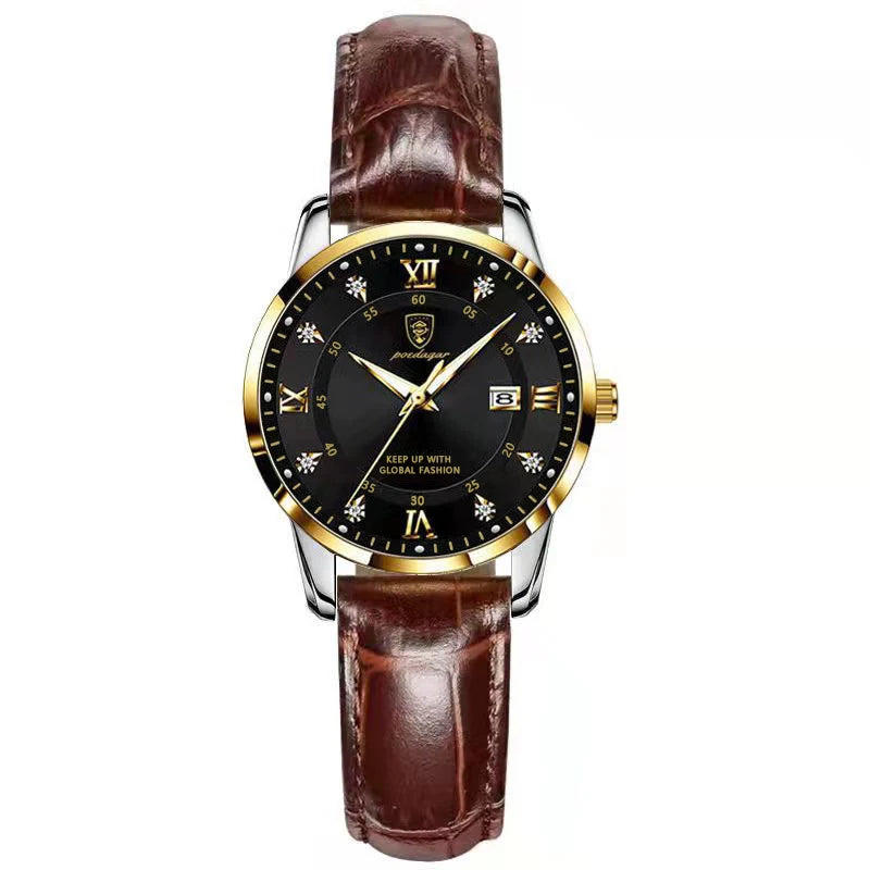 Reloj original para mujer POEDAGAR, resistente al agua, acero inoxidable, luminoso, con fecha, reloj de pulsera de moda para dama, reloj de cuarzo para negocios.