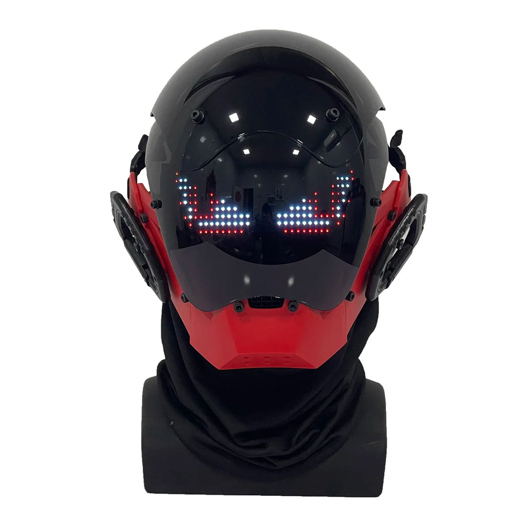 Máscara Cyberpunk LED, Máscara para Juegos de Rol, Control por Aplicación, Casco Programable, Decoración para Juegos de Rol, Disfraz para Fiestas