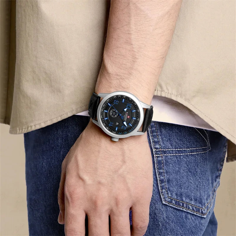 Reloj de pulsera deportivo para hombre marca NAVIFORCE, de lujo, militar, impermeable, de cuarzo, con correa de poliuretano luminosa, 2025
