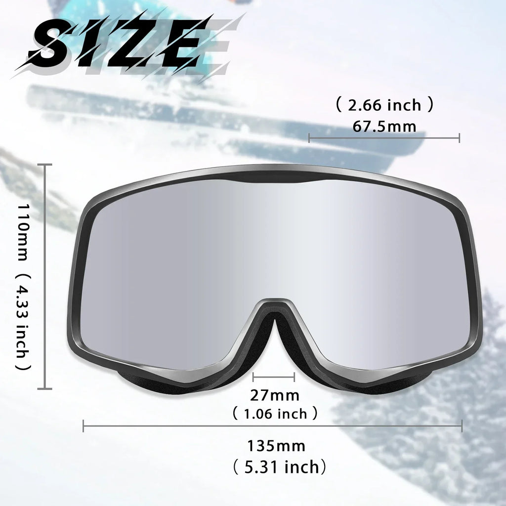 Gafas de Nieve Kapvoe UV400, Gafas de Sol para Esquí y Snowboard, Máscara de Esquí para Hombre y Mujer, Kit de Lentes Antivaho, Gafas de Protección para Moto de Nieve