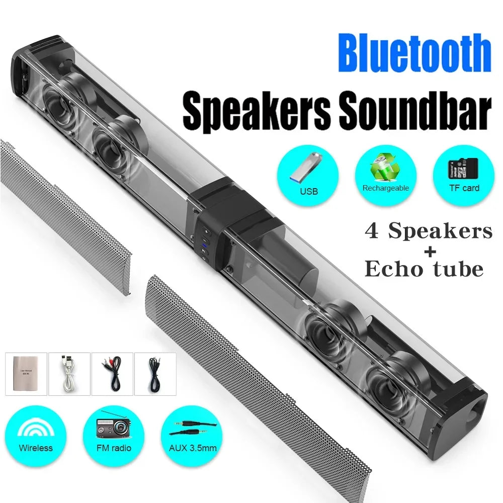 Potente barra de sonido, barra de sonido de Radio, Audio, TV, ordenador, Subwoofer, altavoz inalámbrico de cine en casa, barra de sonido, Altavoz Bluetooth