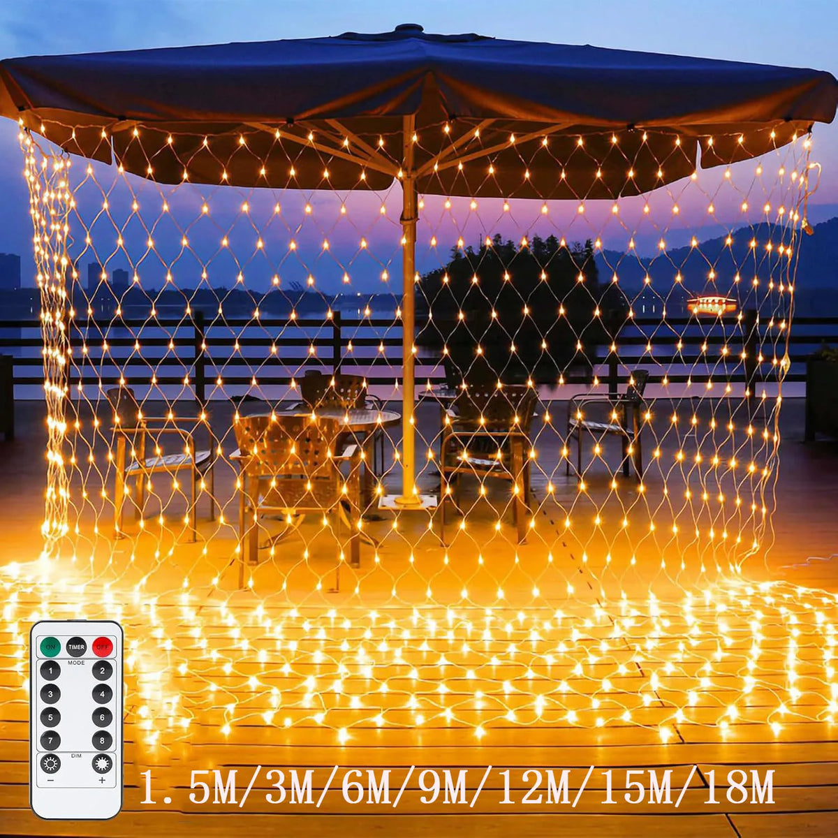 LED Festoon String Christmas Net Mesh Lights Fairy Curtain Garland Outdoor Waterproof 3M-18M For Party Garden Wedding Decoration