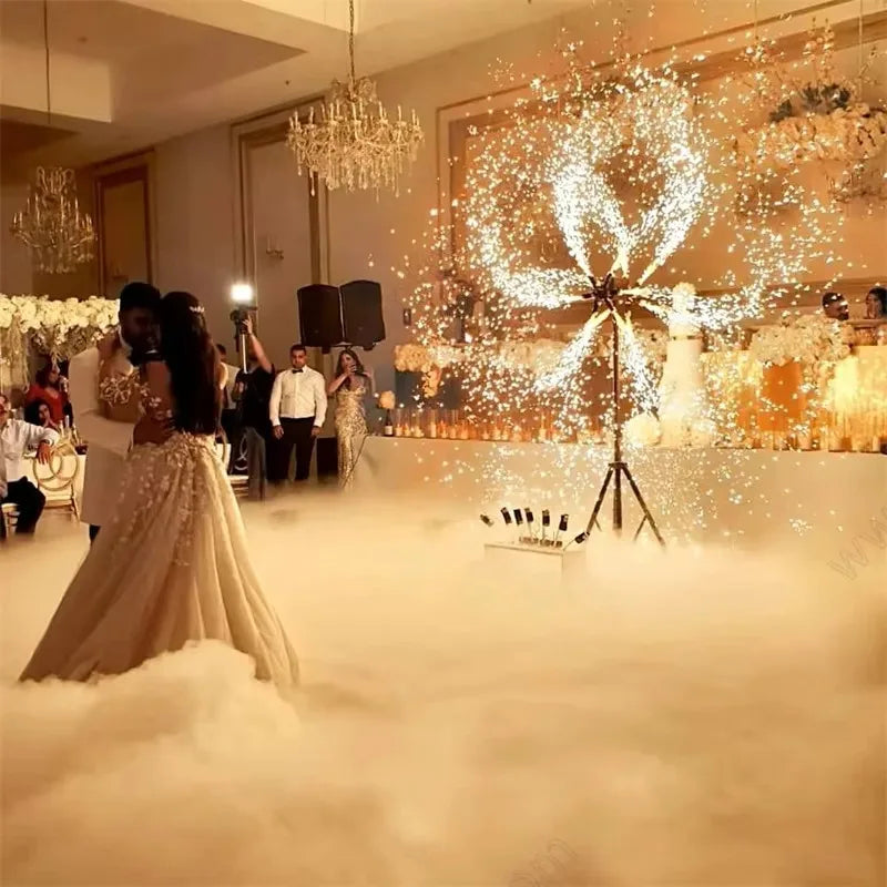 Máquina de Chispas Frías de Doble Rueda para Pirotecnia, Bodas, Eventos, Festivales, con Control Remoto