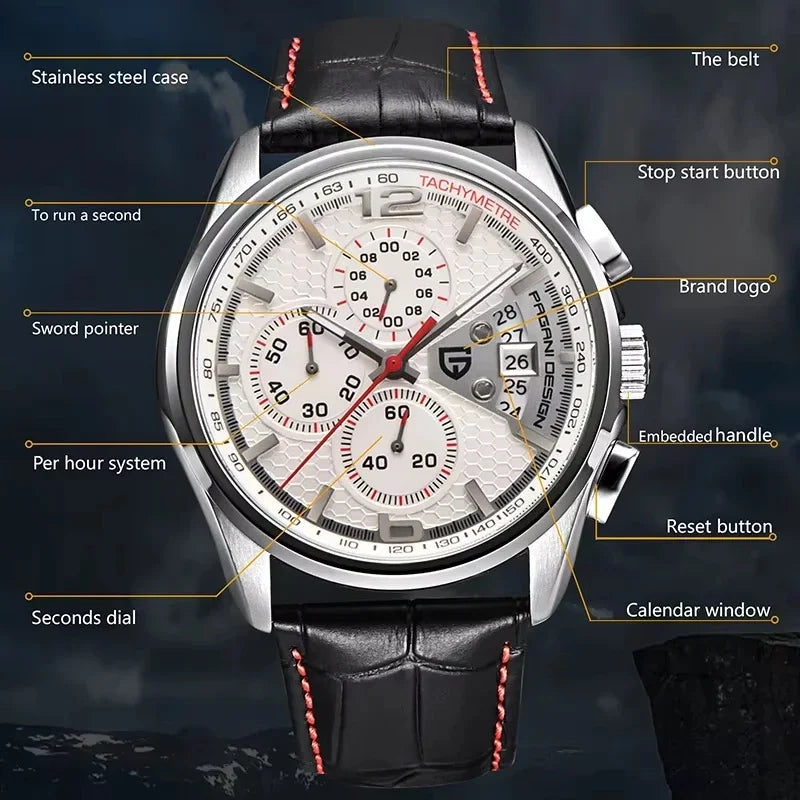 PAGANI DESIGN 2026 Nuevo Reloj de Cuarzo Militar de Moda para Hombre, Cronógrafo, Calendario, Fecha, Resistente al Agua 30m, Reloj de Alta Calidad para Hombre