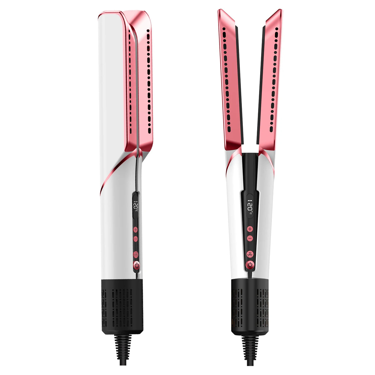 Secador y Plancha de Pelo Profesional 2 en 1 con Iones Negativos, Herramienta de Peinado Duradera, Plancha para Cabello Húmedo y Seco