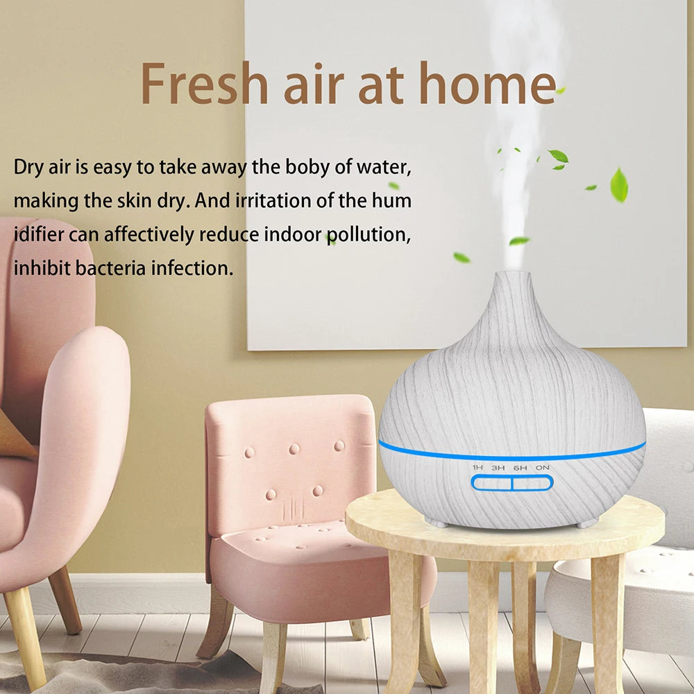 Difusor de aceites esenciales aromaterapia Humidificador de aire ultrasónico Control remoto automático Humidificador 300 500 1000ml