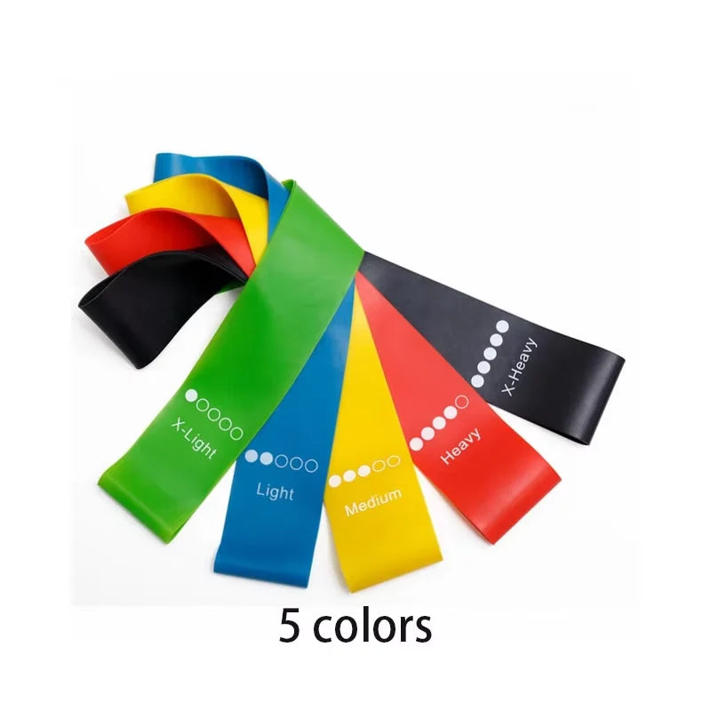 Juego de 5 Bandas de Resistencia de TPE, Bandas Elásticas de Goma para Entrenamiento de Fuerza, Expansor para Ejercicios de Yoga, Equipo de Gimnasio, Pilates Portátil