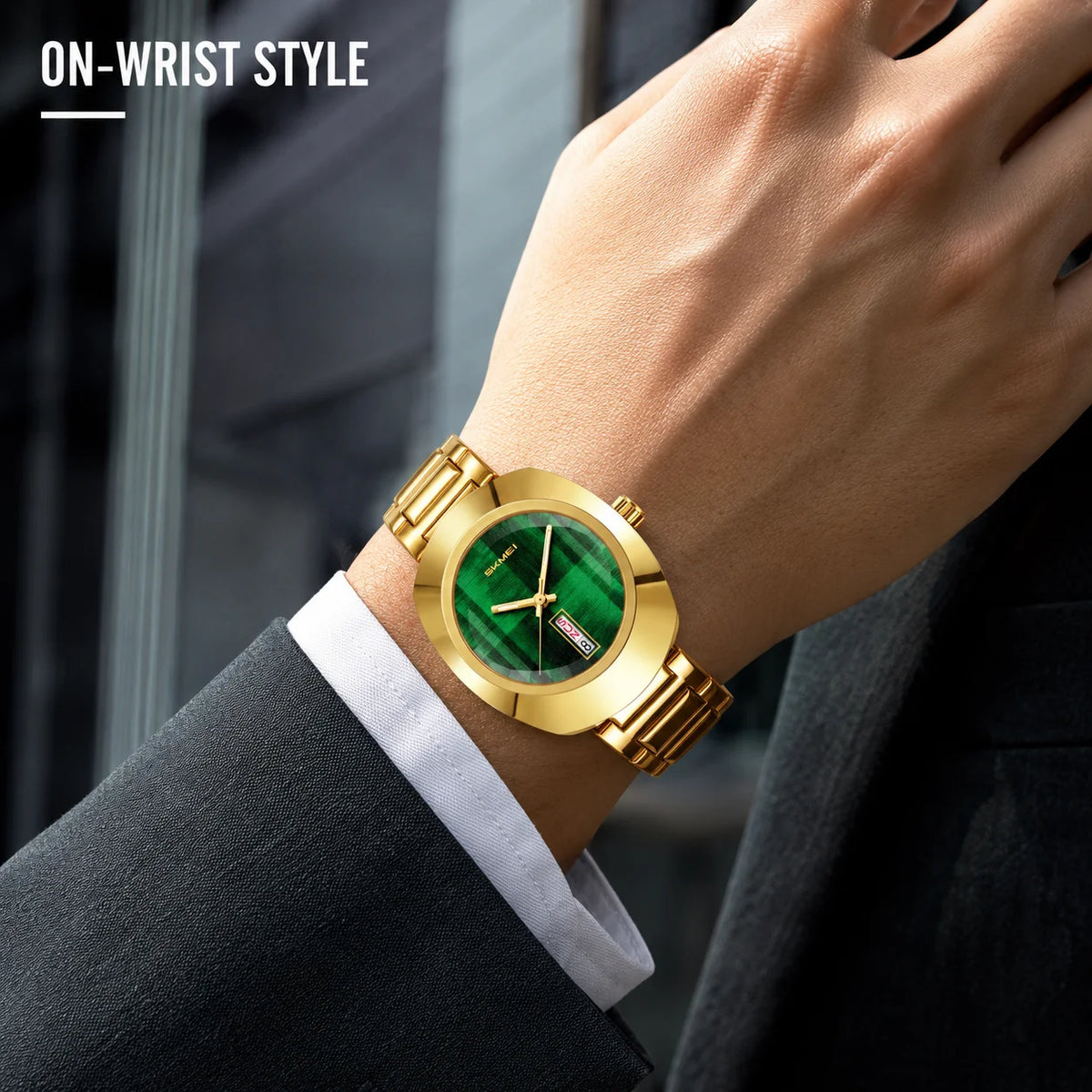 Reloj de cuarzo de moda SKMEI 9410 para hombre, resistente al agua 30M, reloj de pulsera masculino, reloj de negocios sencillo, esfera colorida, visualización de semana y fecha