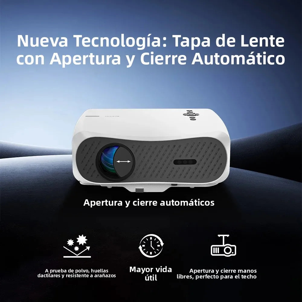 Nuevo Proyector Inteligente 4K con Netflix, Enfoque Automático, Proyector de Cine en Casa, WiFi6 5G, Bluetooth, MEMC, Proyector para Juegos y Películas, 2+64G, Dolby