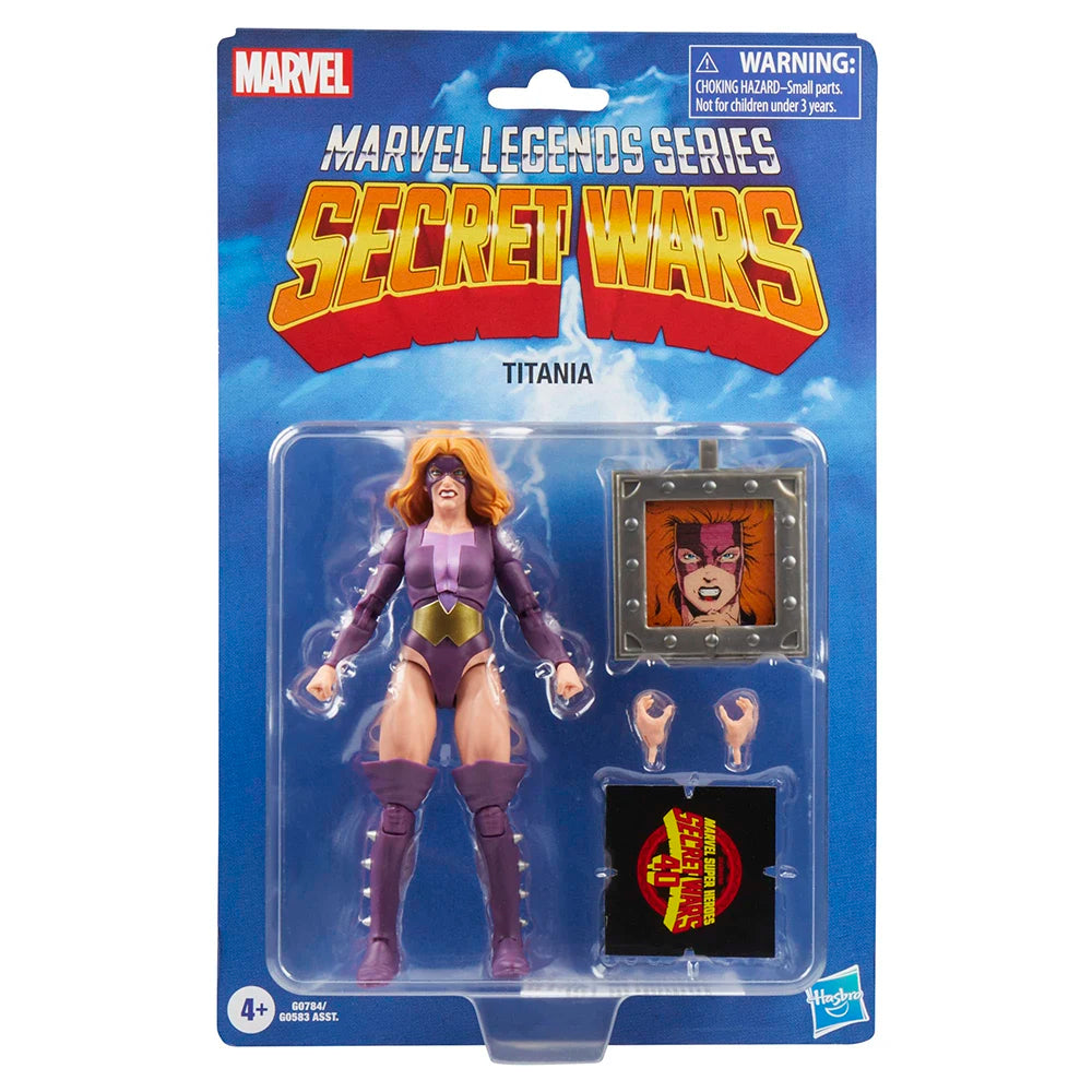 En Stock, Figura de Acción de Anime y Cómics de la Serie Marvel Legends Secret Wars Titania de Hasbro, 15 cm, con Empaque Retro