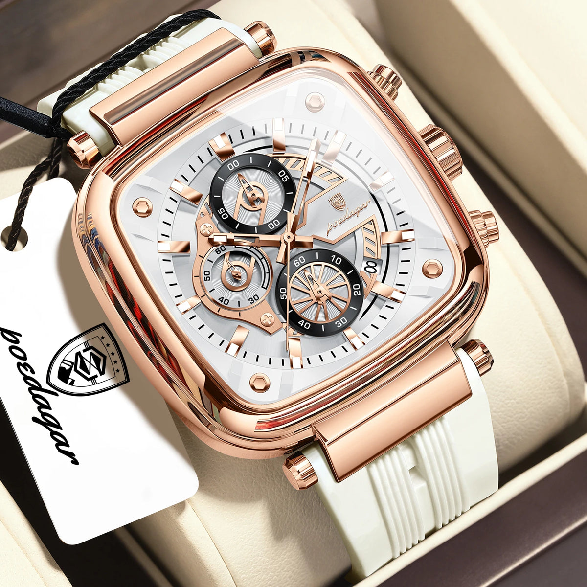 POEDAGAR Sports Watches For Men Fashion Waterproof Luminous Date Man Wristwatch Chronograph Quartz Silicone Men Watch Male Reloj