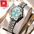 Reloj de pulsera para mujer OLEVS, clásico y elegante, de cuarzo original, acero inoxidable, resistente al agua, con calendario grande, luminoso, de lujo, modelo 7133