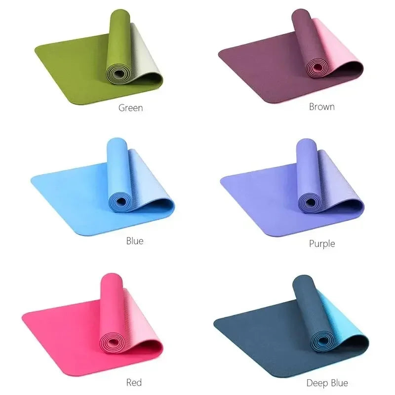 Esteras de Yoga antideslizantes de TPE, insípidas, marca, Pilates, gimnasio, almohadillas de ejercicio, bolsa gratis, estera de goma natural para Fitness, Yoga con transporte