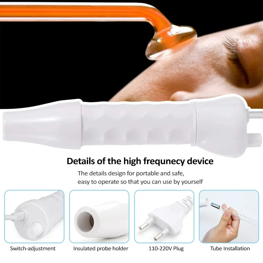Dispositivo portátil de electroterapia de microcorriente y de alta frecuencia, eliminación de acné y peine de belleza