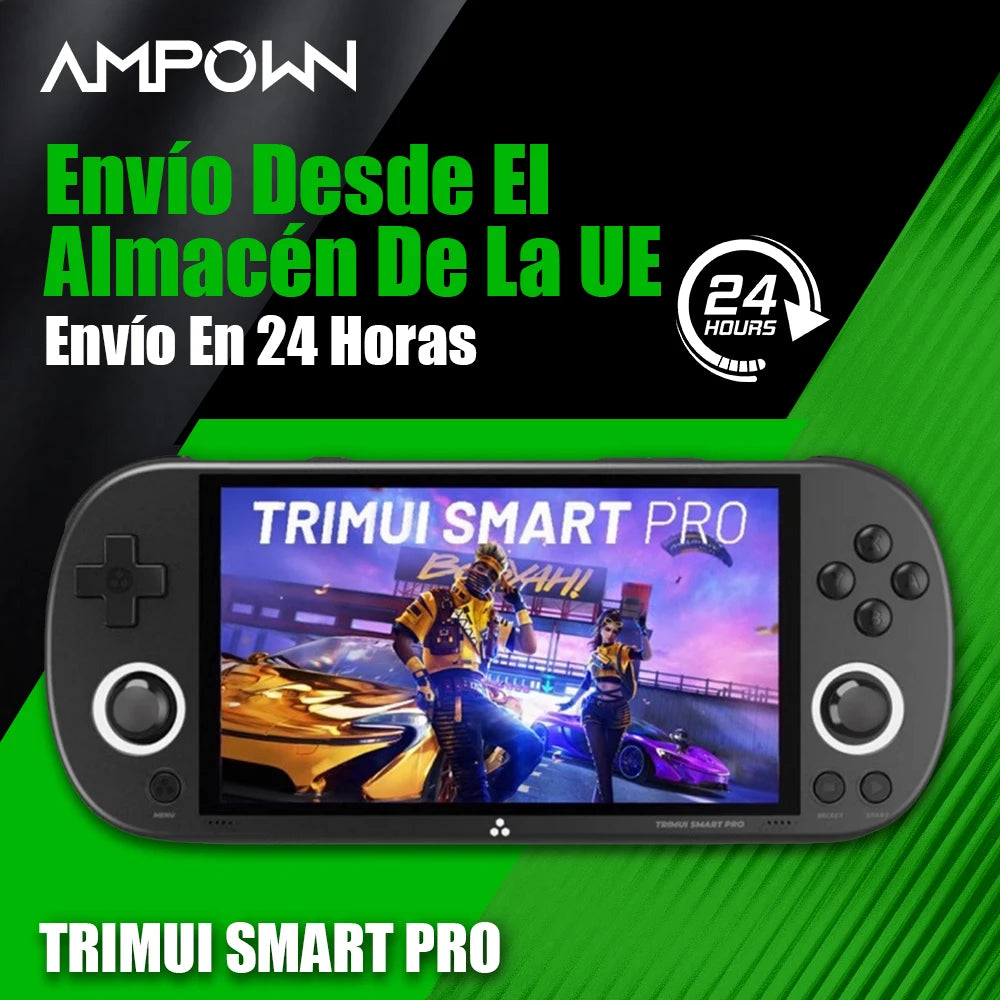 AMPOWN Trimui Smart Pro Handheld Game Players 4.96'' IPS Linux Emulator Portable Retro Video Game Consoles PSP Vita EU Warehouse