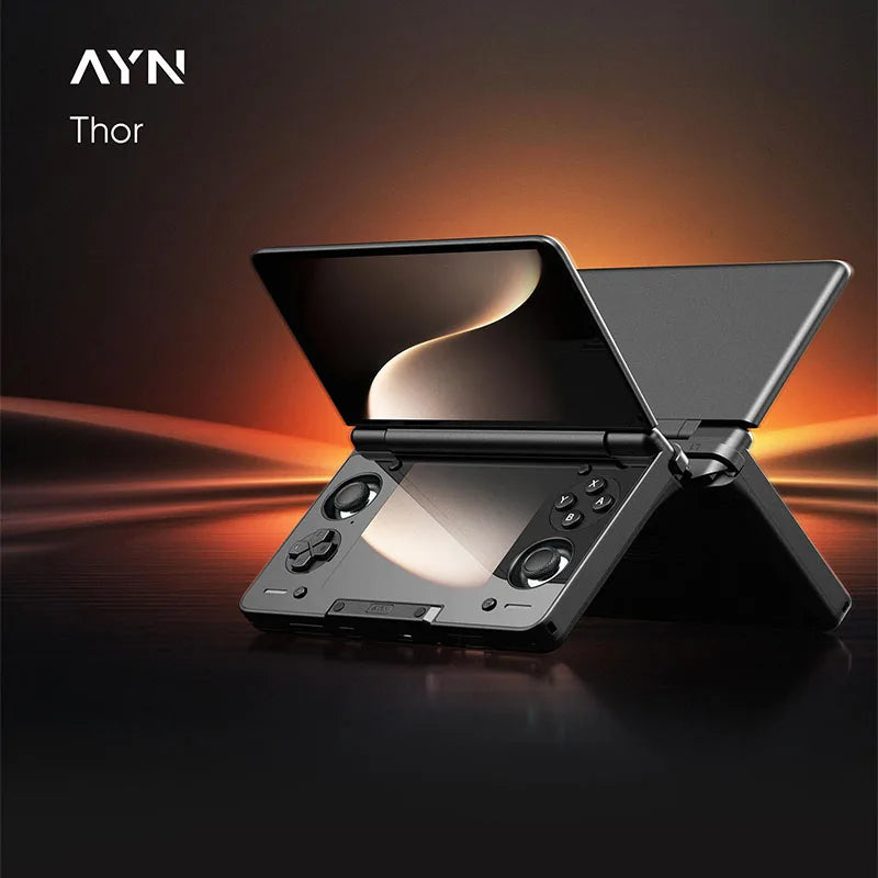 AYN THOR Pocket Flip Up Player Consoles Support WiFi7 BT5.3 Handheld Game Consoles 6''IPS and 3.92''IPS Dual Screen Video Game Console