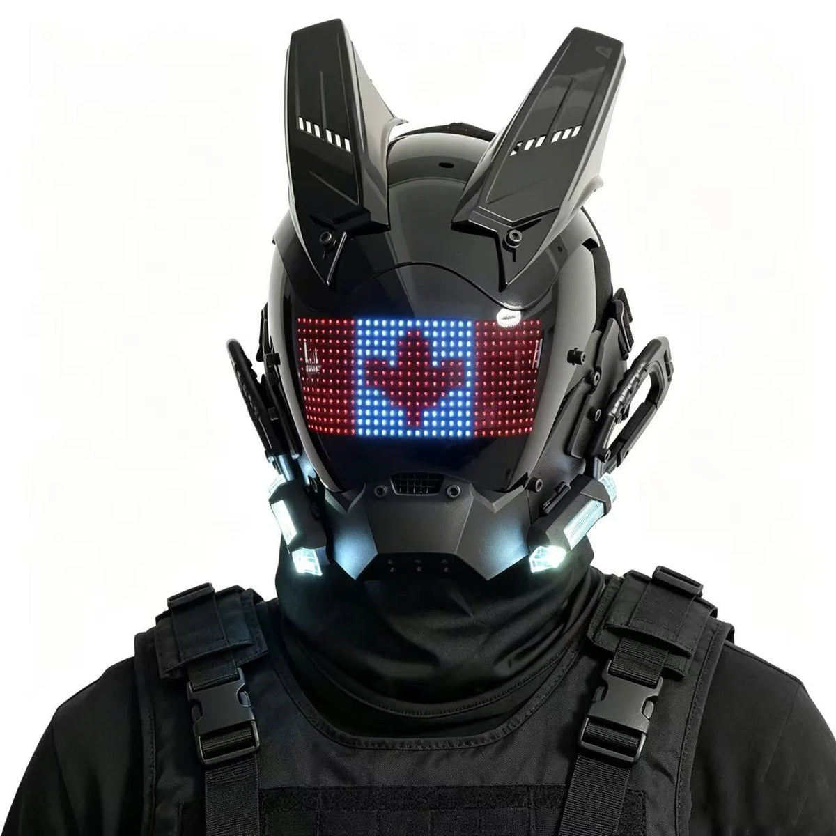 Máscara de Casco LED Cyberpunk con Pantalla Integrada - Control por APP, Tecnología de Cara Completa para Halloween, Cosplay, Fiesta, Festival de Música
