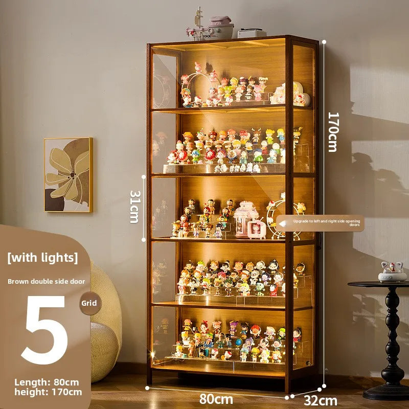 Vitrina de exhibición de madera maciza con puerta de vidrio de lujo, a prueba de polvo, diseño para modelos de cajas ciegas, gabinete de almacenamiento.