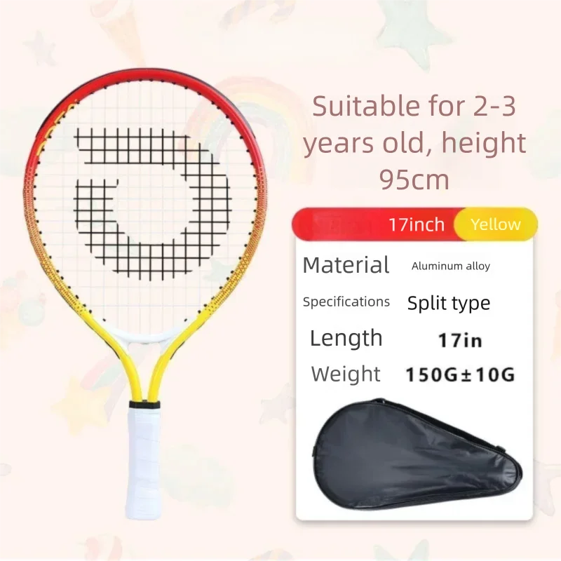 Raqueta de Tenis para Niños, Raqueta de Entrenamiento para Principiantes, 19/21/23/25 Pulgadas, para Niños de Primaria, Adolescentes, de un Solo Uso