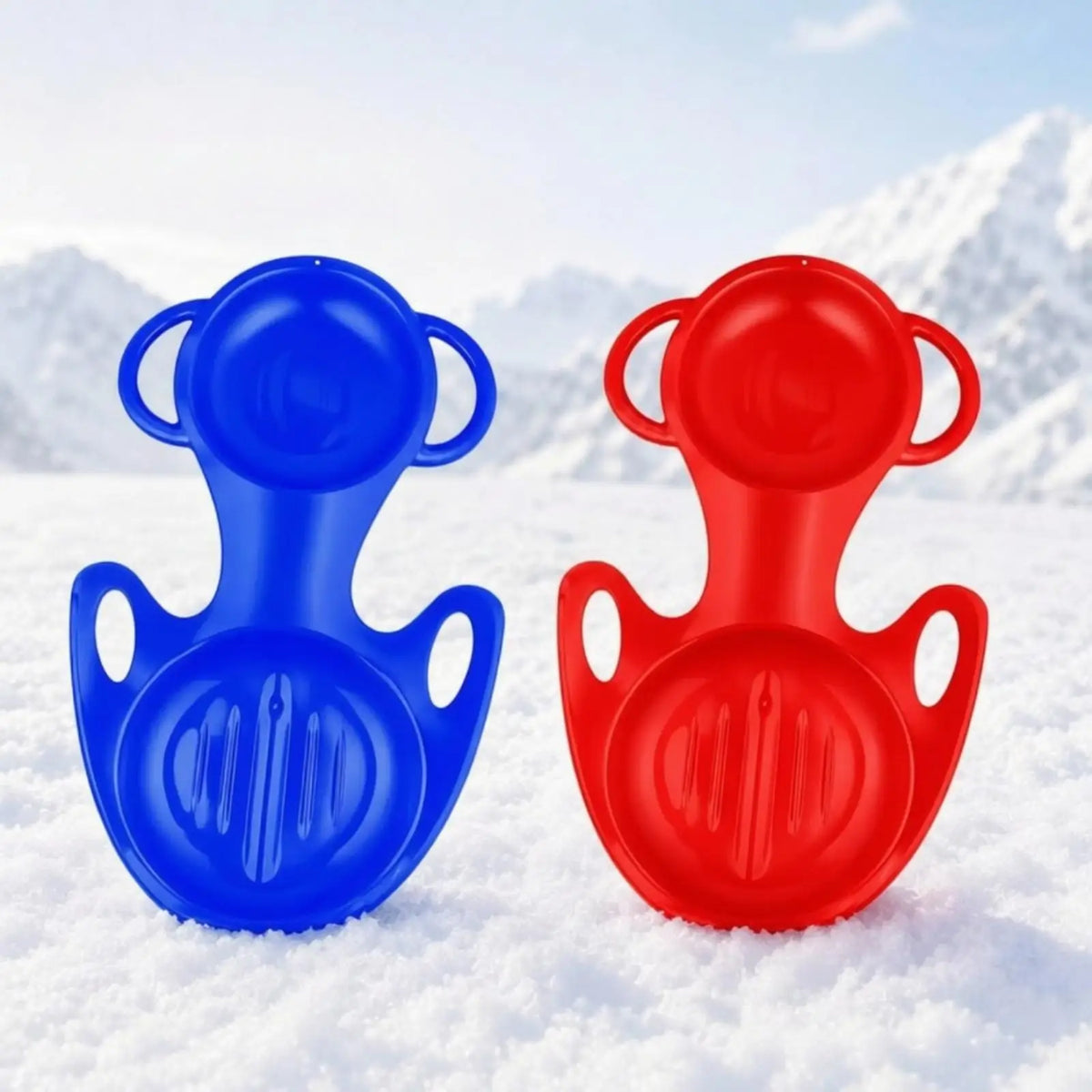 Trineo de nieve para dos personas, ligero y con asas, diseñado para el esquí de trineo, ideal para familias.